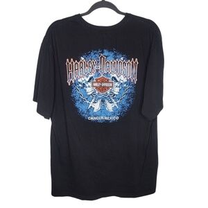 Harley Davidson Cancun Mexico Skulls Graphic T-Shirt Size XL in Black